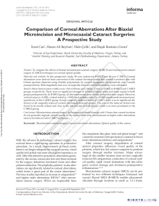 Comparison of Corneal Aberrations After Biaxial Microincision and Microcoaxial Cataract Surgeries: A Prospective Study