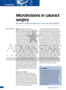 Microincisions in Cataract Surgery